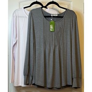 UE Women's Gray and White Long Sleeve Tops